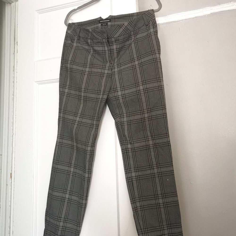 EXPRESS DESIGN STUDIO EDITOR Plaid Pattern Ankle Pants